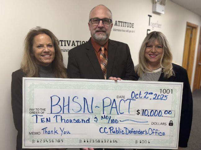 Clinton Co. Public Defender's Office awards $10K to PACT program Sun Community News - October 7, 2025
